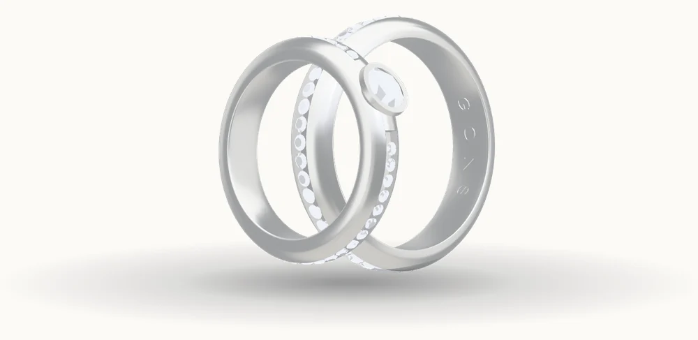 Los dos anillos en reposo, sobre su sombra